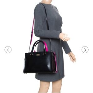 Kate Spade Black Shoulder Bag with Pink Strap